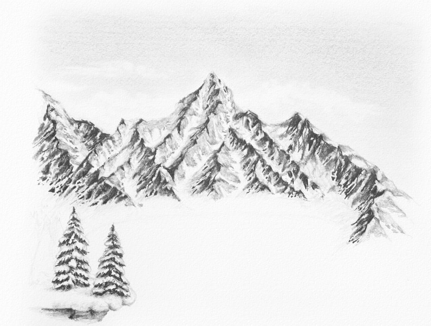 Рисуем зимний пейзаж с нуля