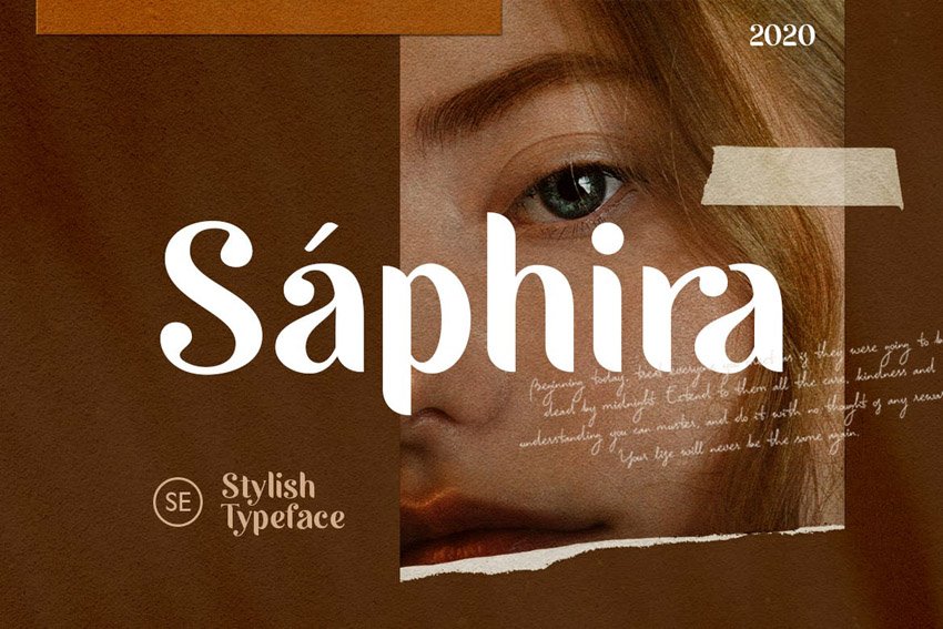 шрифт Saphira, фото с глазом
